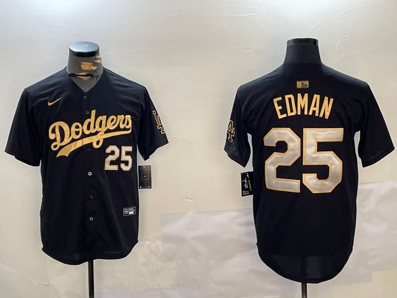Men Los Angeles Dodgers #25 Edman Black Game 2024 Nike MLB Jersey style 1211->los angeles dodgers->MLB Jersey